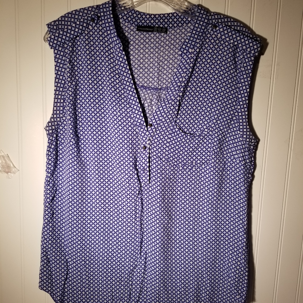 Atmosphere SZ 12 Sleeveless Blue/White Blouse